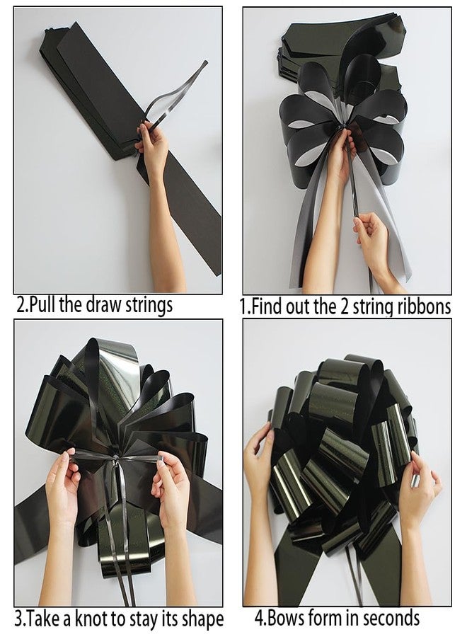 HQJAXJ 1Pc Giant Pull Bows,16 Inch Giant Car Bow Large Gift Bow Large Christmas Gift Refrigerator New House Bicycle and Party Decoration Giant Gift Packaging Bow (Black) - Image 5