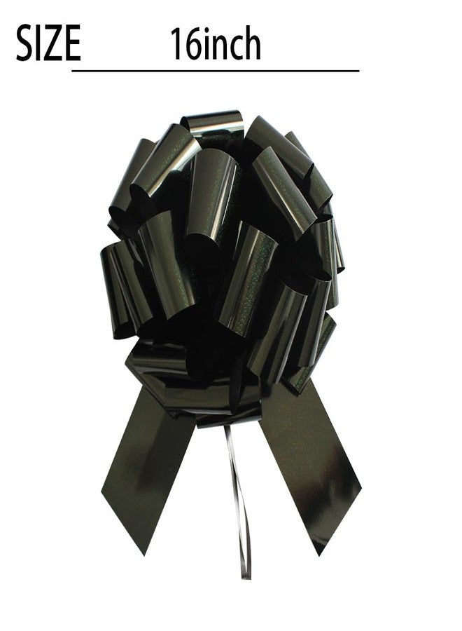 HQJAXJ 1Pc Giant Pull Bows,16 Inch Giant Car Bow Large Gift Bow Large Christmas Gift Refrigerator New House Bicycle and Party Decoration Giant Gift Packaging Bow (Black) - Image 2
