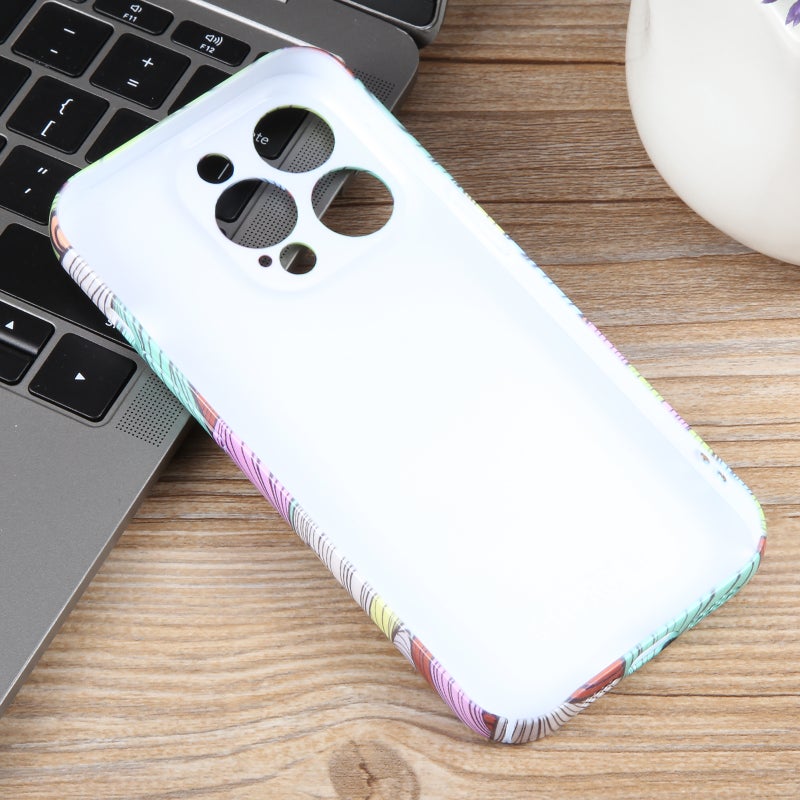 HuHa Protective Cover For iPhone 14 Plus Dustproof Net Full Coverage PC Phone Case(Contrasting Leaves) - Image 4