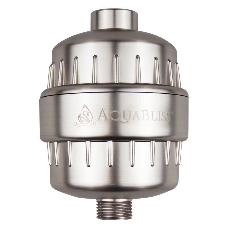 AquaBliss High Output Revitalizing Shower Filter - Reduces Dry Itchy Skin, Dandruff, Eczema, and Dramatically Improves The Condition of Your Skin, Hair and Nails - Brushed Nickel (SF100-BN) - Image 1