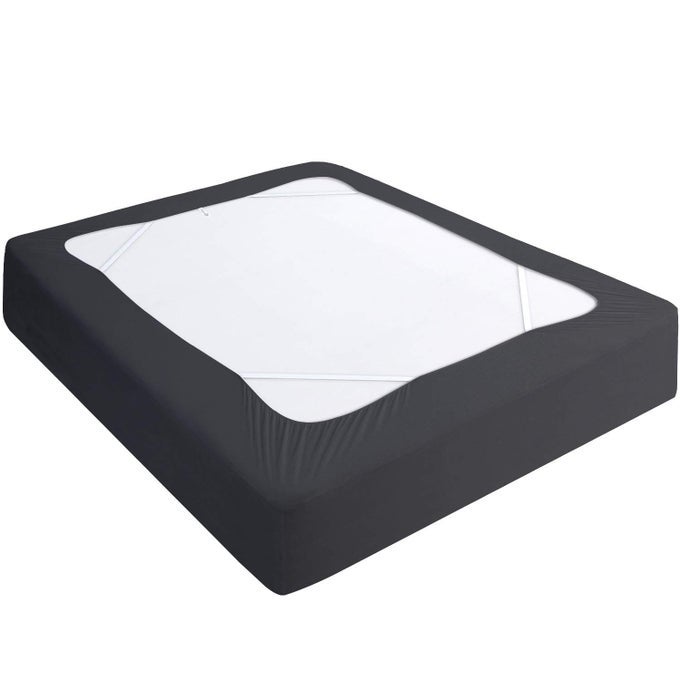 BOX SPRING COVER FULL SIZE ELASTIC FABRIC WRAP AROUND 4 SIDES BED SKIRT SLEEK ALTERNATIVE FOR BED SKIRTS FOR HOTELHOME FITS BOX SPRINGS UP TO 13 BLACK