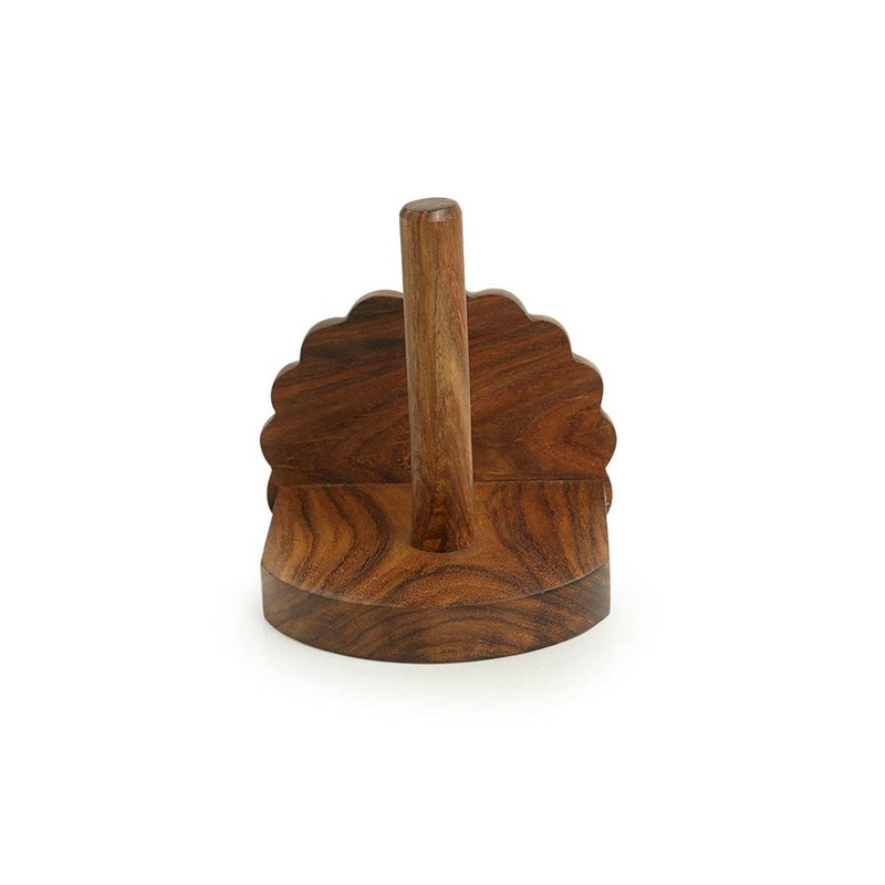 ExclusiveLane ExclusiveLane The Dancing Peacock Hand Carved Toilet Roll Holder Tissue Holder in Sheesham Wood Tissue Roll Stand for Bathroom Toilet Tissue Stand Tissue Holders Toilet Paper Roll Holder  - Image 3