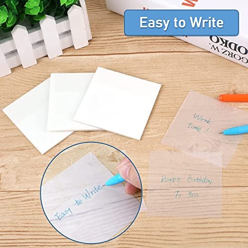 Rousrie Transparent Sticky Notes (Pack of 3), Full Translucent Note Pads of Size 3 Inch by 3 Inch for Notemaking, Art and Craft - Image 5
