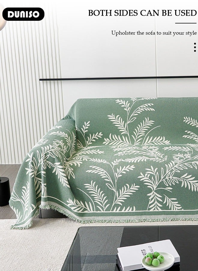 DUNISO غطاء أريكة شنيلا مزدوج الجوانب، غطاء أريكة أنيق، تصميم طباعة خطية، منشفة أريكة شنيلا مزدوجة الجوانب، غطاء أريكة شنيلا لأربعة مواسم متاح على الجانبين (130*180 سم) - Image 5