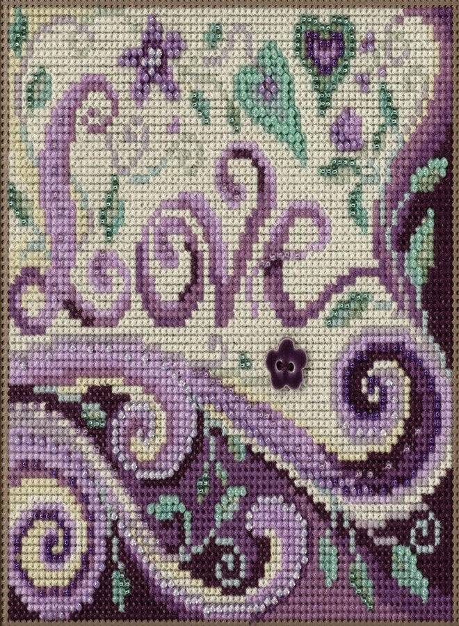 Mill Hill Love Beaded Counted Cross Stitch Kit Buttons & Beads 2023 Spring Series MH142312 - Image 1