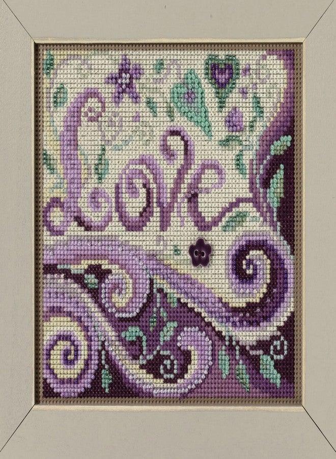 Mill Hill Love Beaded Counted Cross Stitch Kit Buttons & Beads 2023 Spring Series MH142312 - Image 2