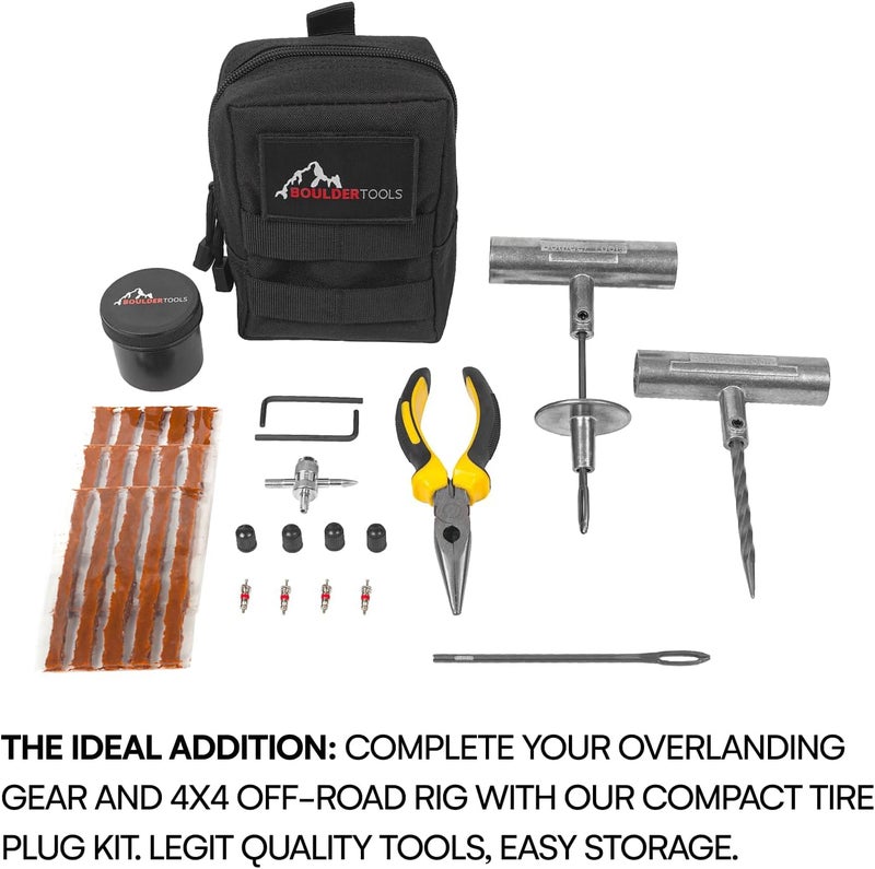 Boulder Tools - Compact Tire Repair kit with Molle Storage Pouch. Heavy Duty Universal Tire Plug Kit, Easily Stores Inside Your UTV, ATV, Truck, Motorcycle, Overlanding Gear or RV - Image 5