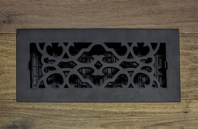 Decor Grates سجل أرضي فيكتوري AC614-BLK 6 × 10 بوصة من الحديد الزهر الأسود - Image 2
