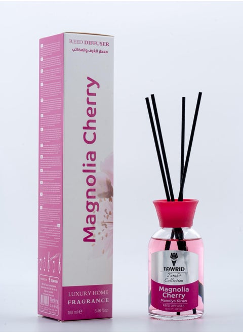 Glass diffuser with wooden sticks, 100 ml with cherry scent.