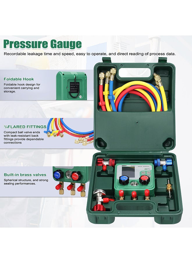 Generic Electronic AirConditioning Refrigerant Fluoride Meter Vacuum Pressure Gauge Digital Manifold Gauge Automobile Refrigerant Repairing Vacuum Meter  - Image 3