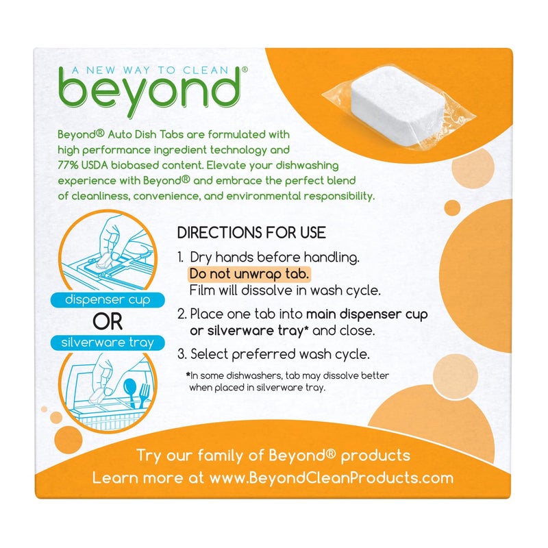 Beyond Auto Dishwasher Tablets [32 tablets] - Fragrance & Dye Free - Certified Biobased. Powerful. Plant-Based Ingredients - Image 2