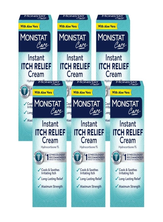 Monistat Instant Itch Relief Cream for Women, Maximum Strength Feminine Itch Care, 1 oz (Pack of 6 - Image 1