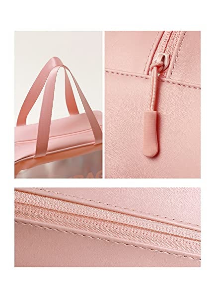 LIGHTNIING HAMMERZ Lightniing Hammerz Washbag Makeup Pouch Travel Cosmetic Organize Clear Toiletry Storage Organizer Bag for Women Girls Men Pink  - Image 4