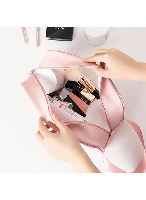 LIGHTNIING HAMMERZ Lightniing Hammerz Washbag Makeup Pouch Travel Cosmetic Organize Clear Toiletry Storage Organizer Bag for Women Girls Men Pink  - Image 5