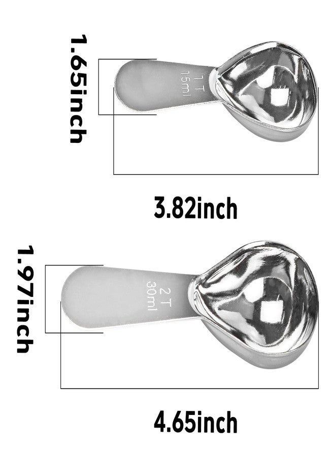 Septe Coffee Scoop set,2PCS Tablespoon Measuring spoon,Coffee Scoop for Ground Coffee(1TBSP&2TBSP(15ML&30ML)) - Image 2