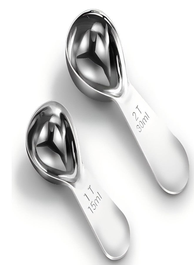 Septe Coffee Scoop set,2PCS Tablespoon Measuring spoon,Coffee Scoop for Ground Coffee(1TBSP&2TBSP(15ML&30ML)) - Image 1