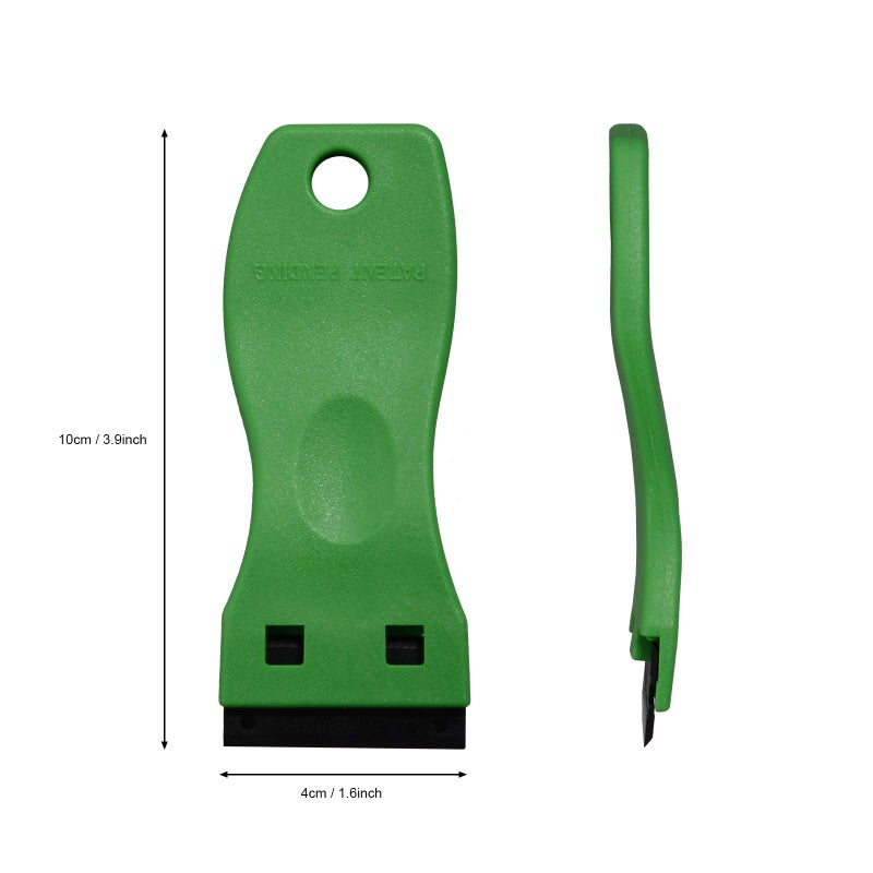 EHDIS 1.5" Plastic Razor Scraper with 10pcs Double Edged Plastic Blades for Removing Labels Stickers Decals on Glass Windows (Green) - Image 5