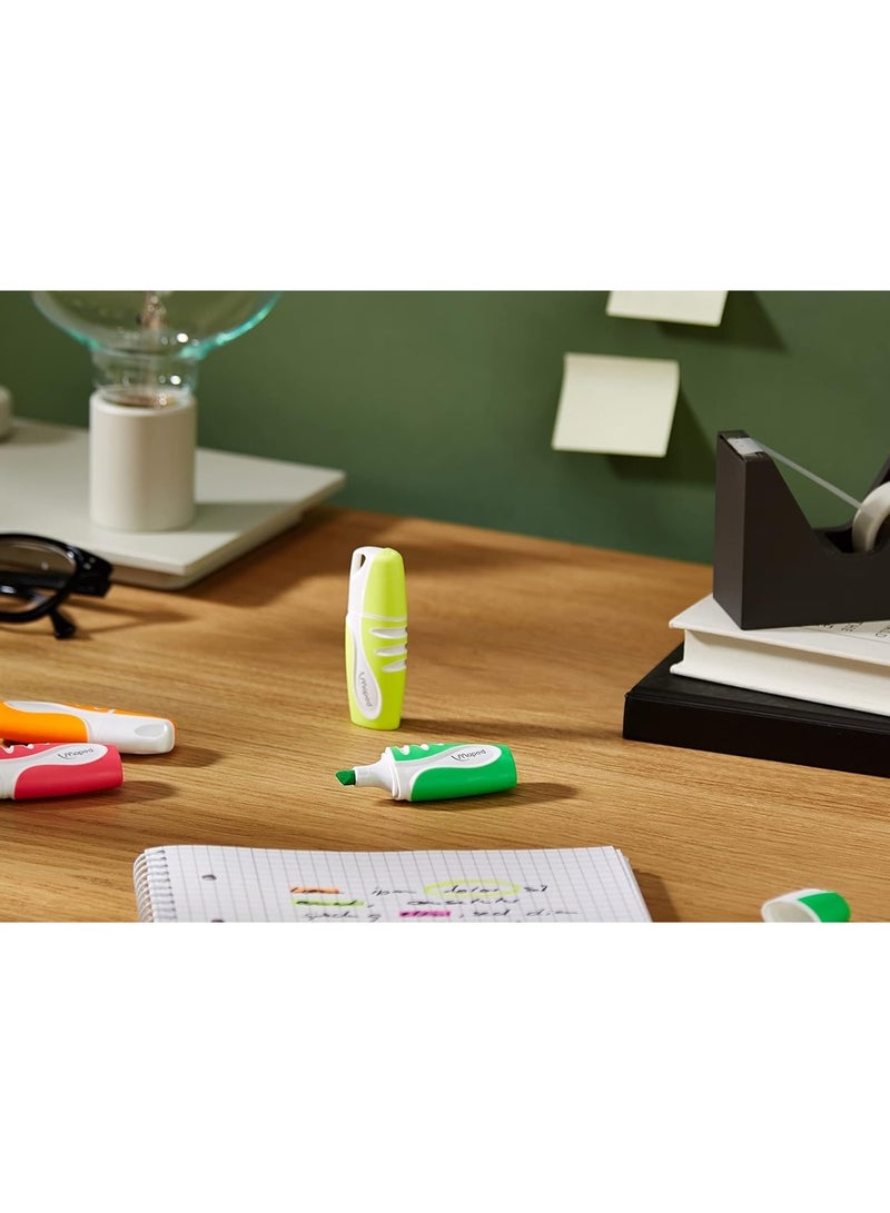 Maped 4-Piece Mini Pocket Size Flou Peps Highlighters Multicolour - Image 2