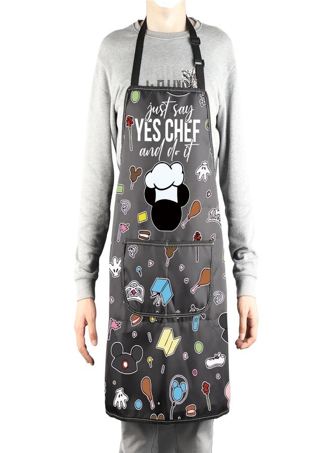 MBMSO Cartoon Mouse Apron with Pockets Mouse Chef Apron Just Say Yes Chef and Do It Kitchen Apron for Cartoon Fan Anime Apron (Cartoon Mouse Apron-b) - Image 4