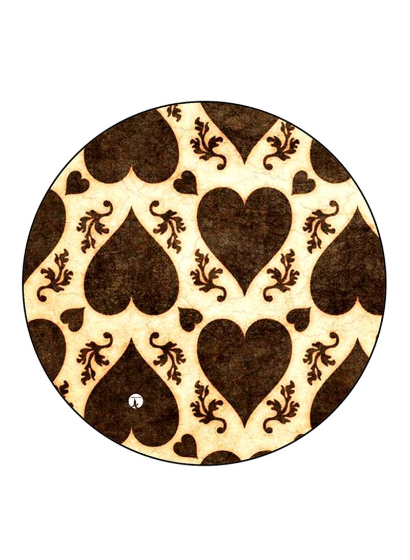 Hearts Printed Mouse Pad Round  Multicolour