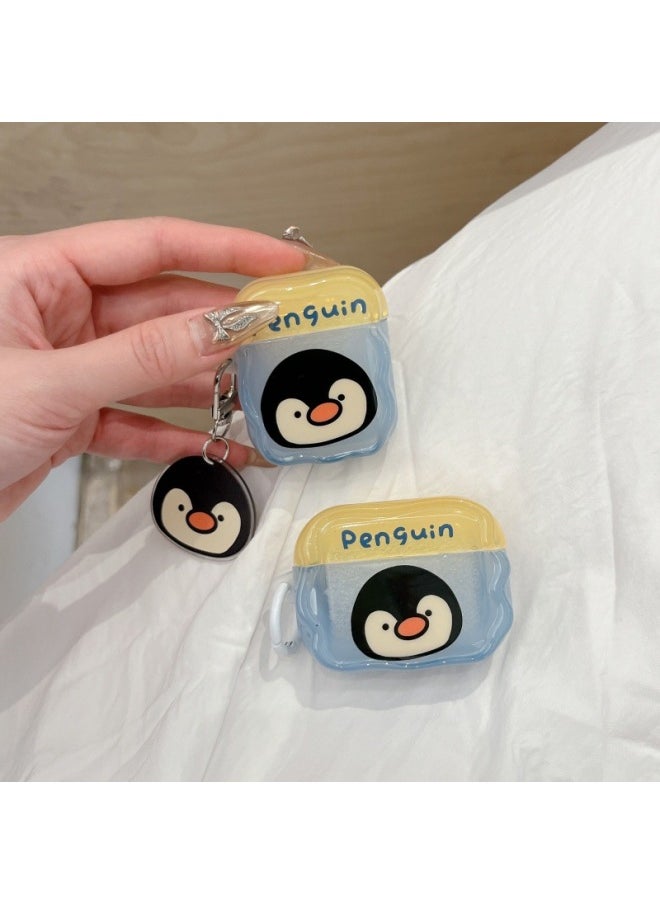 Generic - Fun Cute Small Animal AirpodsPro2 Earphone Case Suitable For Apple 2/3/4 Generation Wireless Bluetooth Protective Case-Color:Transparent Orange Letter Cat + Pendant-Applicable Models:Airpods Pro (second Generation) - Image 1