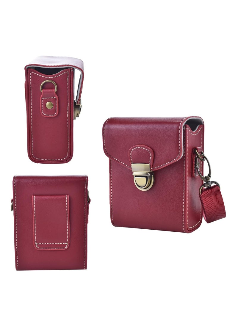 Generic Camera Case for Sony RX100 u0026 HX Series - Retro Leather Case for Ricoh GR IIIx/Ricoh GR III II/Canon G7X II/G7X III/SX720/SX730/SX740/G9X/G9X II (Red)  - Image 1