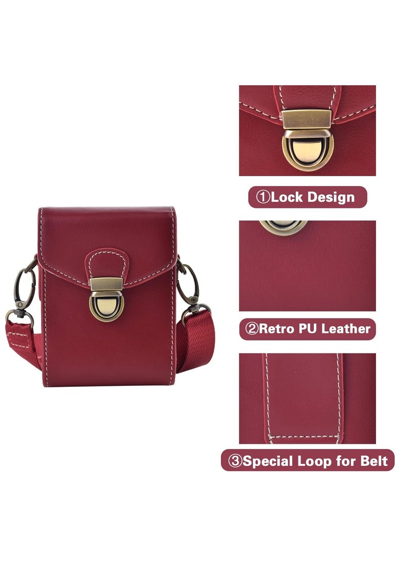 Generic Camera Case for Sony RX100 u0026 HX Series - Retro Leather Case for Ricoh GR IIIx/Ricoh GR III II/Canon G7X II/G7X III/SX720/SX730/SX740/G9X/G9X II (Red)  - Image 4