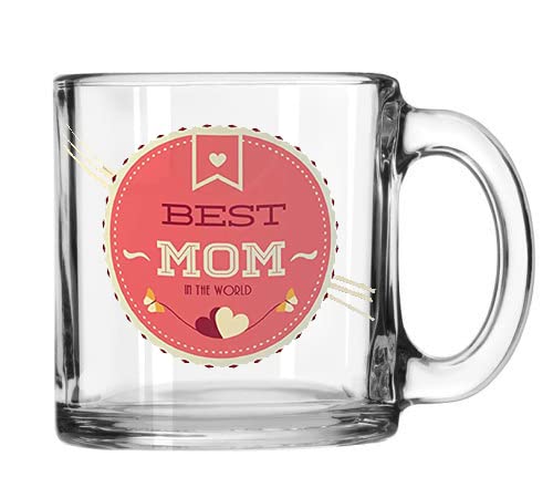 V Kraft V Kraft Best mom dad Ever Couple Matching Transparent Glass Mug Set of 2 Unique and Stylish Transparent Coffee Mug Tea Cup Gift for Anyone On Any Occasion 330ml - Image 2