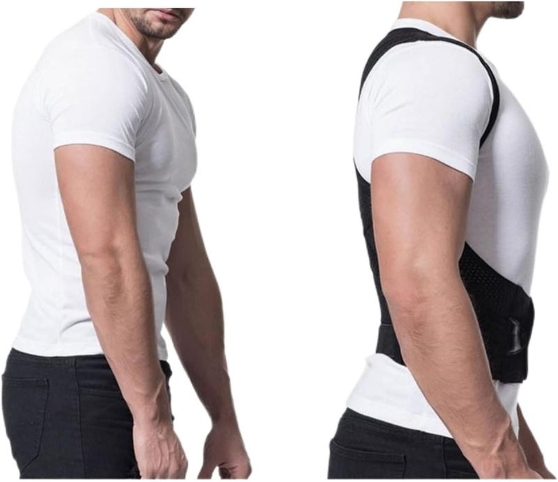 43cm*2pcs Alloy bar Corrector Scoliosis Back Brace Spine Corset Shoulder Therapy Support Poor Correction Belt,Black-M - Image 5