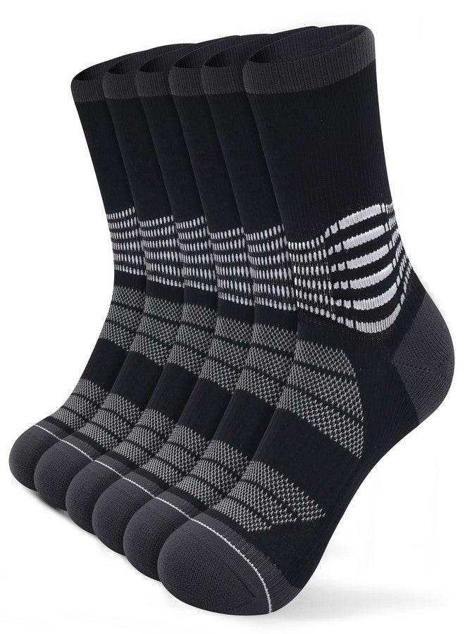 IRAMY Crew Compression Socks for Women Men with Ankle Arch Support Plantar Fasciitis Relief 3 Pairs - Image 1