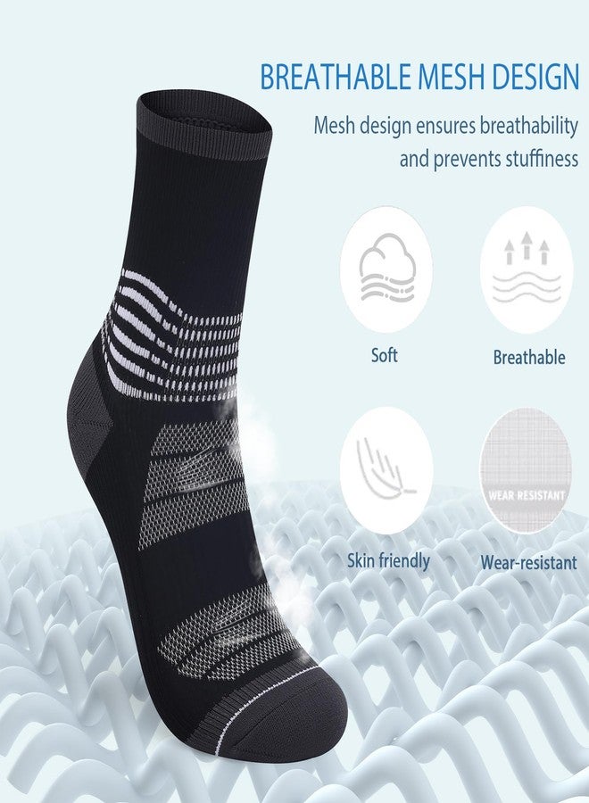 IRAMY Crew Compression Socks for Women Men with Ankle Arch Support Plantar Fasciitis Relief 3 Pairs - Image 4