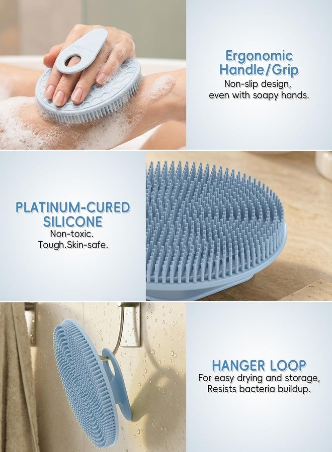 HOMMIESAFE 4 Pack Soft Silicone Shower Brush, Body Exfoliating Skin Massage Scrubber - Image 5