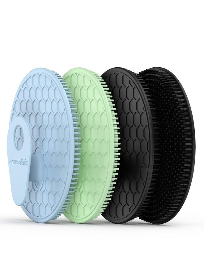 HOMMIESAFE 4 Pack Soft Silicone Shower Brush, Body Exfoliating Skin Massage Scrubber - Image 1
