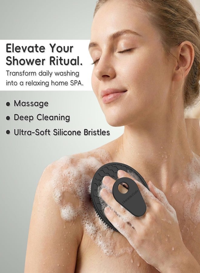 HOMMIESAFE 4 Pack Soft Silicone Shower Brush, Body Exfoliating Skin Massage Scrubber - Image 2