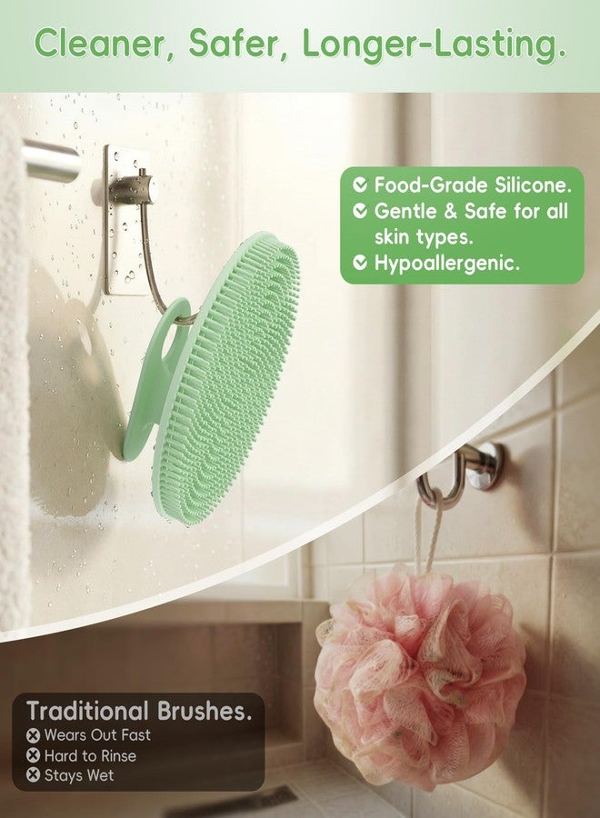 HOMMIESAFE 4 Pack Soft Silicone Shower Brush, Body Exfoliating Skin Massage Scrubber - Image 3