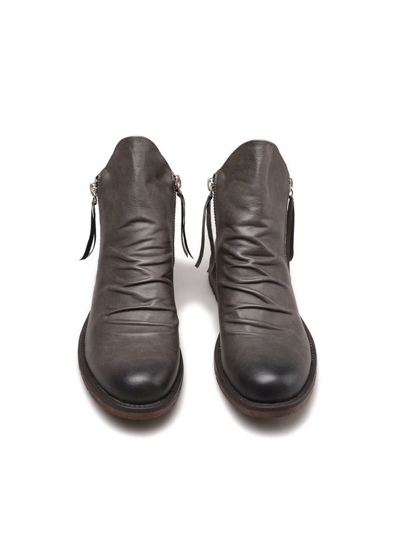 KUYING - New Men's Casual Leather Boots - Image 1
