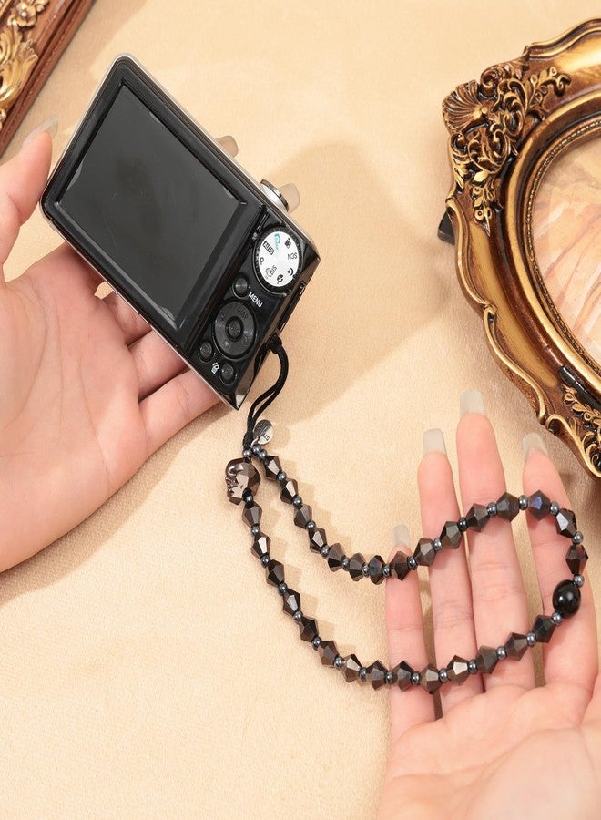 PHILOMENA Phone Charm Phone Wrist Strap Pearl Bracelet Wrist Strap, Hands-Free Phone Keychain Decoration for Purse Women Girls (Black) - Image 5