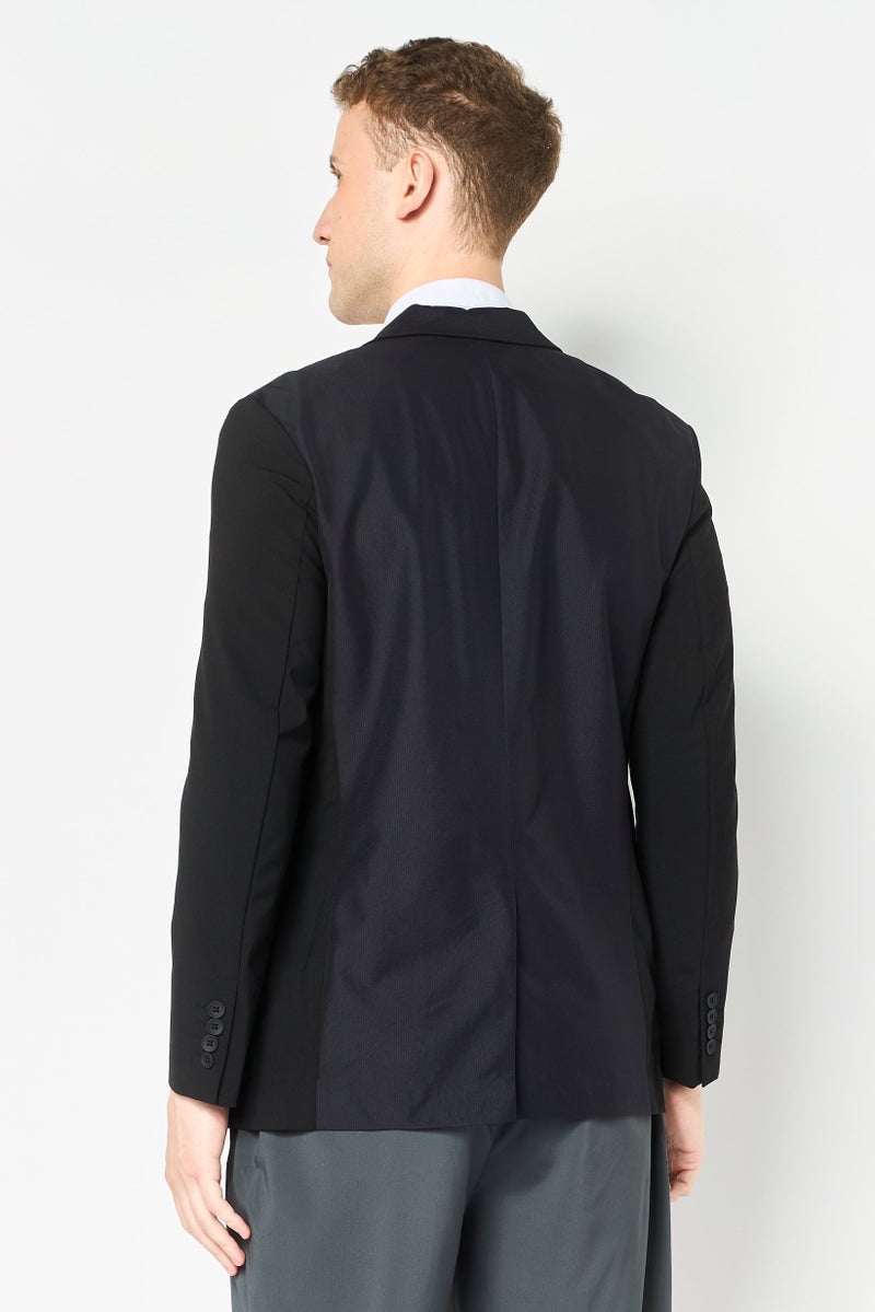 SELECTED Men Regular Fit Solid Semi Formal Blazer, Black - Image 4