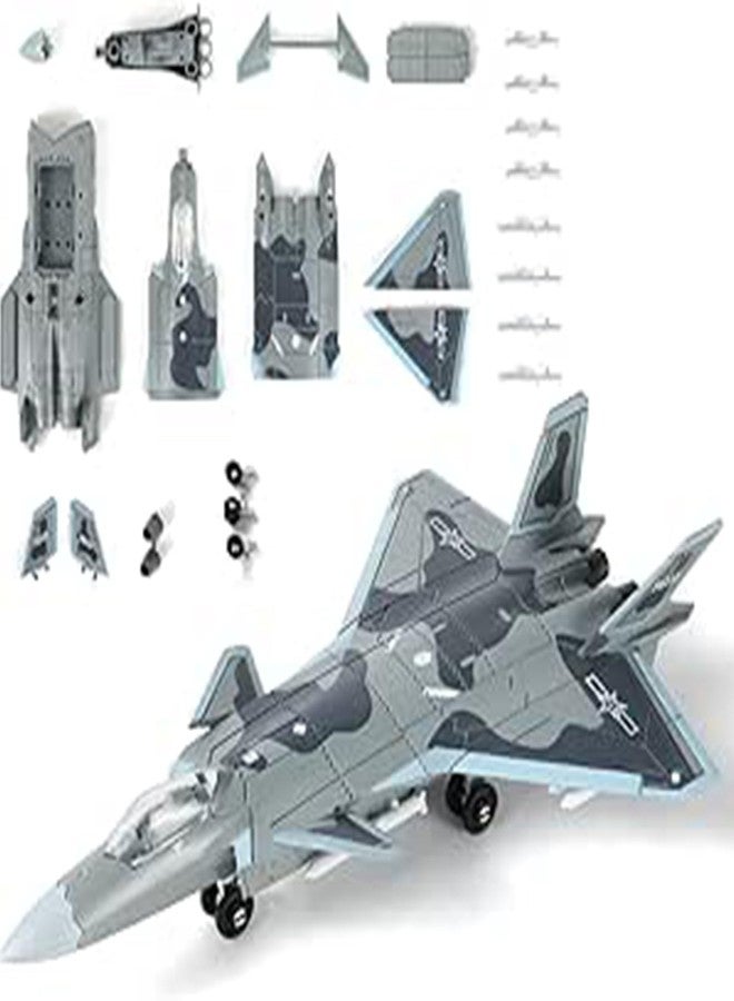 Vihaanta Fighter Jet Toy, 1:100 J-20 Stealth Fighter Model, Detailed Aircraft Display for Aviation Enthusiasts and Collectors, Perfect for Home, Office, Cafe and Bar Decor - Image 1