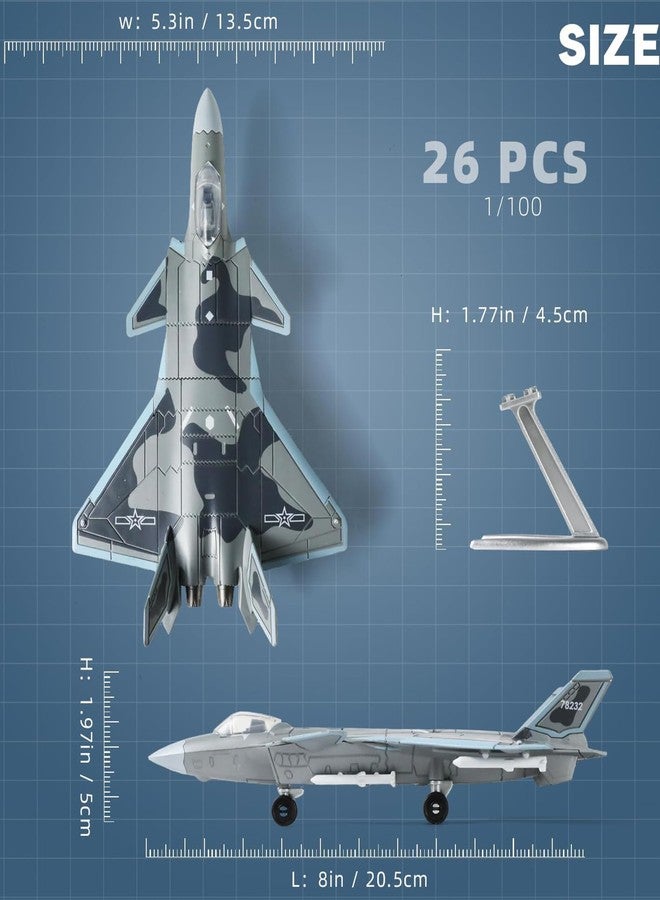 Vihaanta Fighter Jet Toy, 1:100 J-20 Stealth Fighter Model, Detailed Aircraft Display for Aviation Enthusiasts and Collectors, Perfect for Home, Office, Cafe and Bar Decor - Image 2