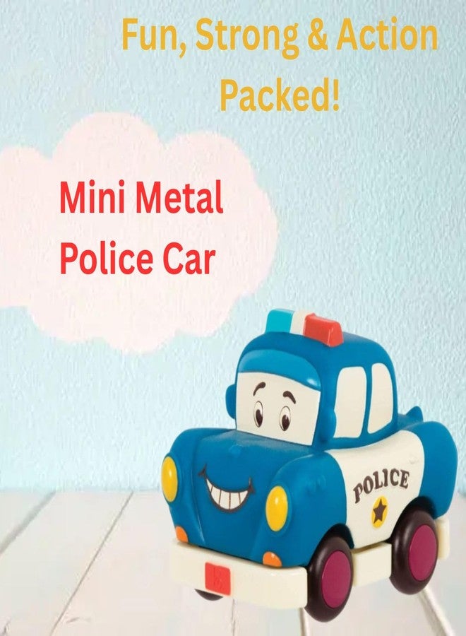 HITRUZ Metal Die Cast Cartoon Police Car Toy for Kids 2-5 Years | Push & Go Friction Powered Vehicle with Flashing Lights | Mini Toy Car | Toddler Gift for Boys & Girls - Image 4