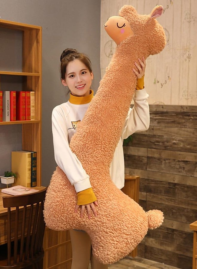 Sejiarep Alpaca Llama Plush Pillow - 51" Giant Alpaca Plush Long Body Pillow - Wife Girl Girlfriend Birthday Valentine's Children's Women's Day Gift, Brown - Image 1