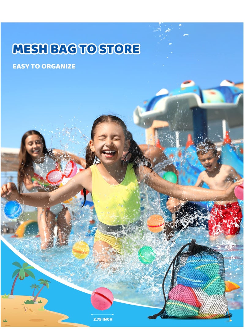 Water Balloons Reusable/ Summer Water Balls for Boys and Girls Water Splash Ball Pool Beach Toys for Water Balloon Fights Bath Time Pool-6Pack - Image 4