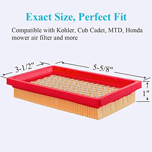HOODELL 951-10298 Air Filter with Pre Filter, Compatible for Cub Cadet 951-14632 SC100, Kohler 14 083 01-S, MTD 951-10298 and More, Premium Lawn Mower Air Cleaner Kit - Image 5