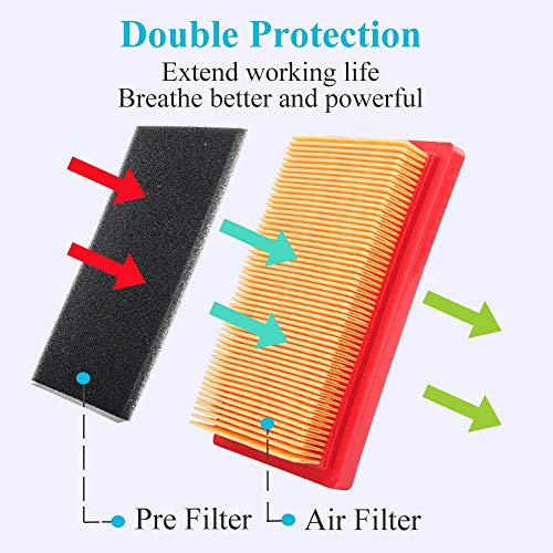 HOODELL 951-10298 Air Filter with Pre Filter, Compatible for Cub Cadet 951-14632 SC100, Kohler 14 083 01-S, MTD 951-10298 and More, Premium Lawn Mower Air Cleaner Kit - Image 2
