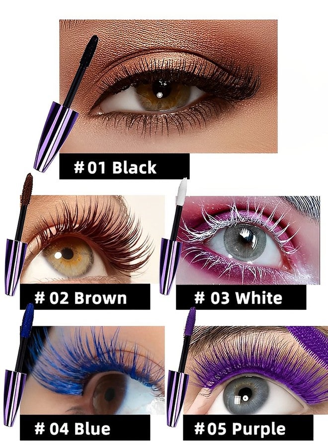 LYSdefeu 5D Purple Mascara Volume and Length,1Pcs Waterproof Smudge-Proof Color Mascara for Eyelashes,Volumizing Curling Defining Eye Lashes, Longlasting Fiber Colored rimel de pestañas for Women Eye Makeup - Image 4