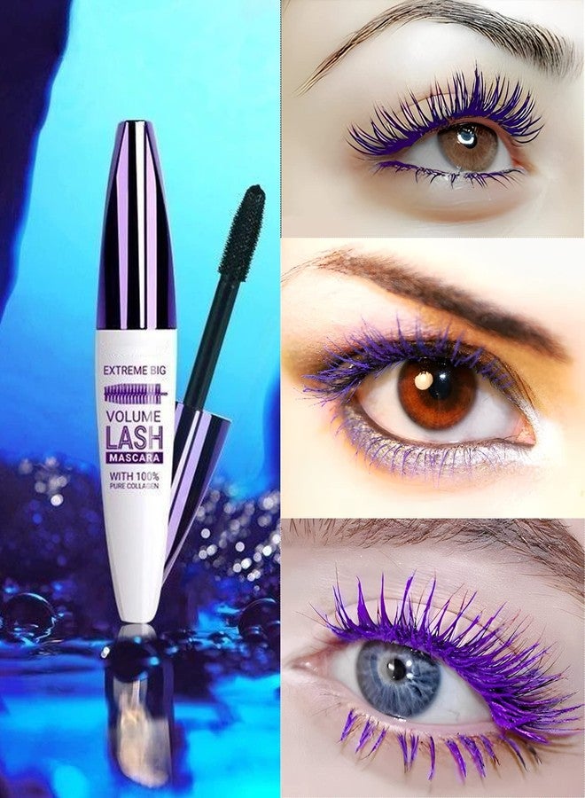 LYSdefeu 5D Purple Mascara Volume and Length,1Pcs Waterproof Smudge-Proof Color Mascara for Eyelashes,Volumizing Curling Defining Eye Lashes, Longlasting Fiber Colored rimel de pestañas for Women Eye Makeup - Image 2