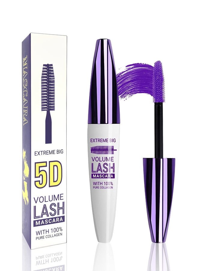 LYSdefeu 5D Purple Mascara Volume and Length,1Pcs Waterproof Smudge-Proof Color Mascara for Eyelashes,Volumizing Curling Defining Eye Lashes, Longlasting Fiber Colored rimel de pestañas for Women Eye Makeup - Image 1