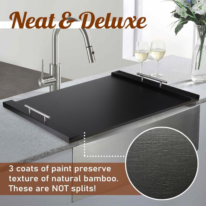 cenleoha 30"x22" Noodle Board Stove Cover for Electric Stoves & Gas Stoves, Bamboo Ranges Stovetop Cover for Extra Counter Space, Also Sink Cover & Serving Tray - Image 4