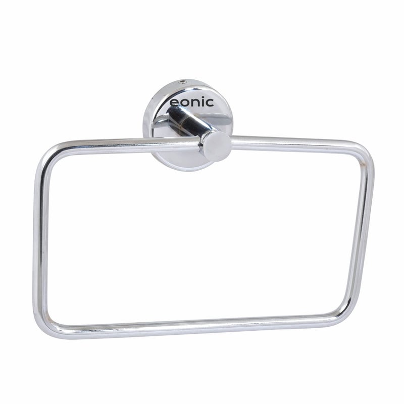 eonic eonic Stainless Steel Napkin Holder for Bathroom, Wall Mounted Towel Ring Hanger for Kitchen and Wash Basin (Chrome Finish)  - Image 1
